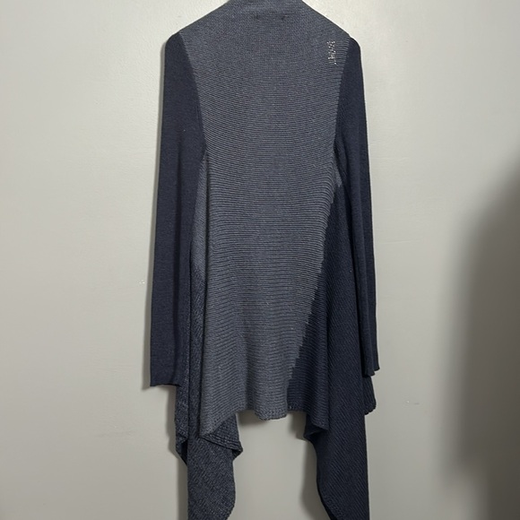 Calvin Klein Wrap Blue Asymmetrical Open Front Sweater size Large - Picture 6 of 16